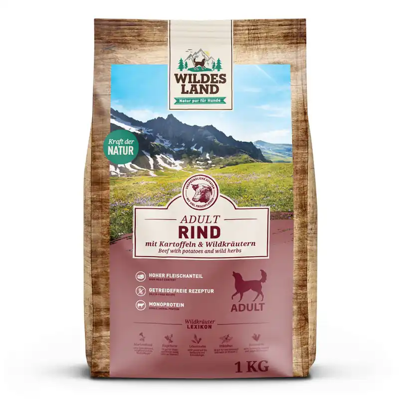 WILDES LAND Trockenfutter Rind+Kartoffel 1 kg Preisknaller